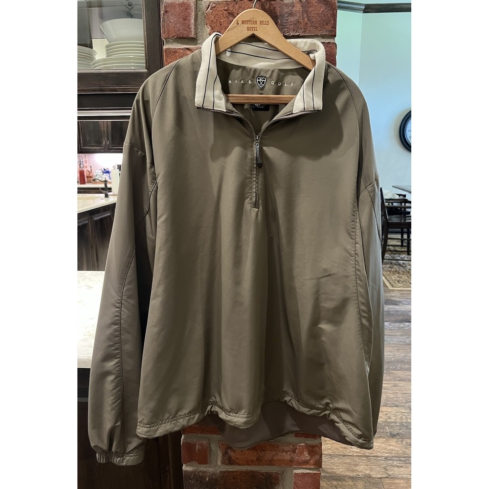 Nike Golf Men's 1/4 Zip Pullover Olive Green Sz XL Inside Mesh